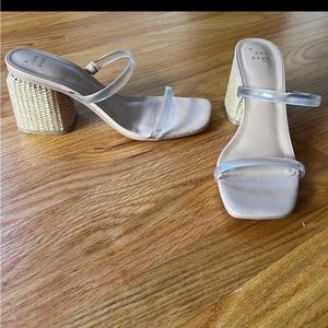 A New Day Miley Straw 3” block heel size 9